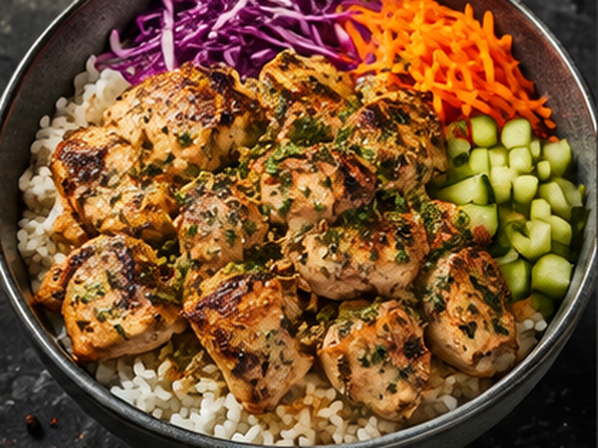 Garlic Herb Chicken Rice Bowl
